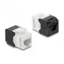 Keystone-Modul DELOCK RJ45 auf LSA Cat.6 UTP werkzeugfrei, flache Bauweise, 16,2×28,2×19,4 mm, schwarz/weiß
