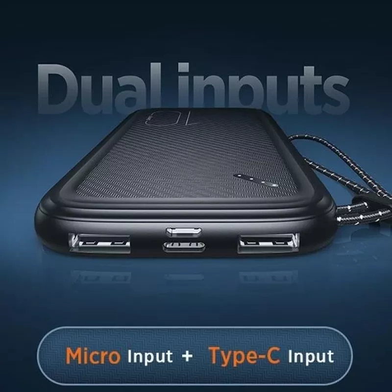 Tragbare Powerbank USAMS PB56 10000 mAh 2x USB / USB-C / MicroUSB Schnellladung