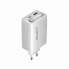 CANYON Ladegerät OnCharge 65RC mit integriertem USB-C-Kabel 65W, 1x PD, 1x QC, EU-Stecker, Weiß