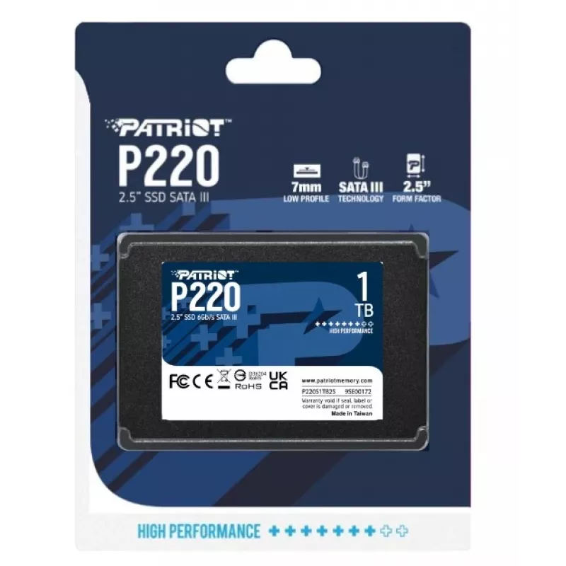 2,5 Zoll SATA III SSD PATRIOT P220 1 TB — 550/500 MB/s, 50k IOPS, 7 mm