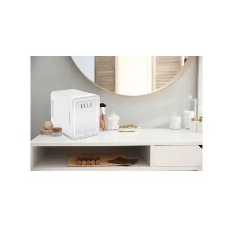 Mini-Kühlschrank mit LED-Schminkspiegel Elle ESDAFX04WHEU 4 L weiß