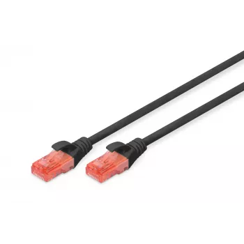 Netzwerkkabel Digitus CAT 6 U/UTP Patchkabel RJ-45 Cat6 3m Schwarz