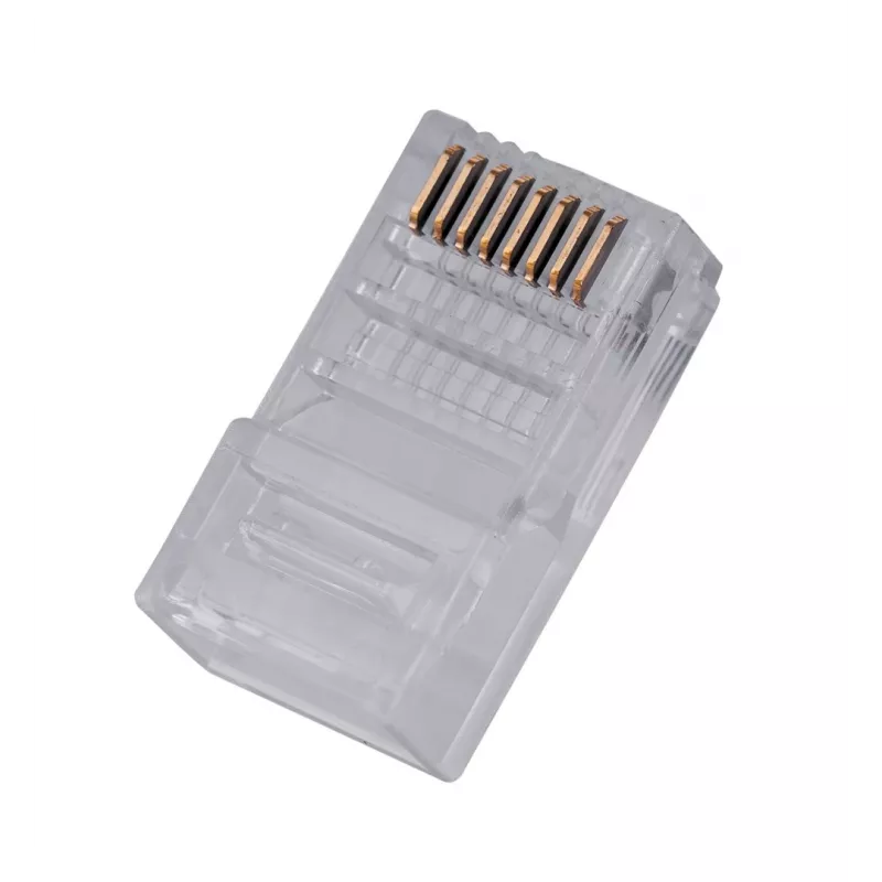 RJ45-Stecker GEMBIRD PLUG3UP6/100, Cat5, gerader Stecker, transparent, vergoldete Kontakte, 100er-Pack