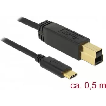 USB-Kabel DeLOCK 83674 USB 3.2 Gen 2 0,5 m USB C USB B Schwarz