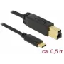 USB-Kabel DeLOCK 83674 USB 3.2 Gen 2 0,5 m USB C USB B Schwarz