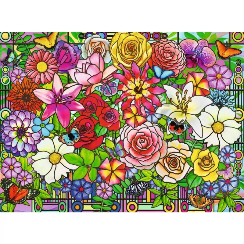 Ravensburger Feel Well & Puzzle - Blumenfenster, 100 Teile, taktile Elemente