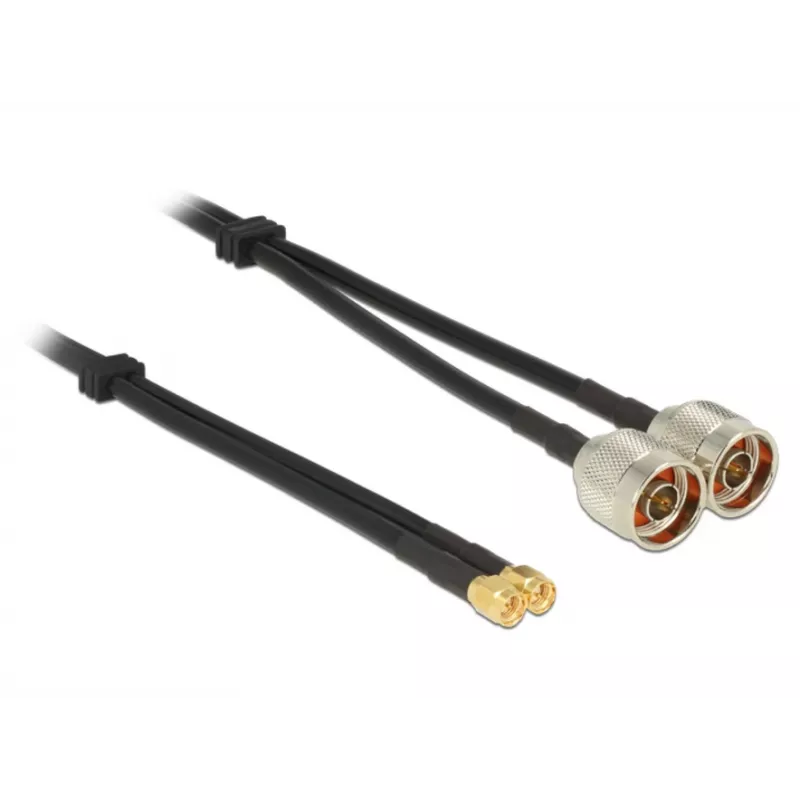 Koaxialkabel DeLOCK 89467 RG-58 5m 2xN-Stecker 2xSMA-Stecker Schwarz