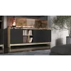 Cama PORTO 3D Kommode 190x38x77 Eiche/schwarz