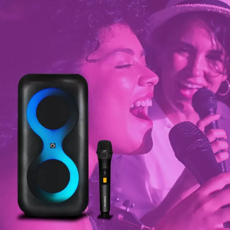 Tragbares Musikcenter MANTA SPK0401B100 Bluetooth-Lautsprecher, 100 W Spitzenleistung, UKW-Radio, Karaoke, eingebauter Akku, X-BASS