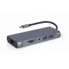 Gembird A-CM-COMBO7-01 Notebook-Dock/Port-Replikator USB 3.2 Gen 1 (3.1 Gen 1) Typ-A Grau
