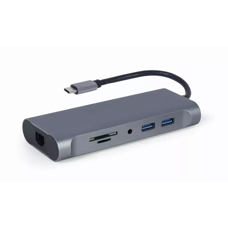 Gembird A-CM-COMBO7-01 Notebook-Dock/Port-Replikator USB 3.2 Gen 1 (3.1 Gen 1) Typ-A Grau