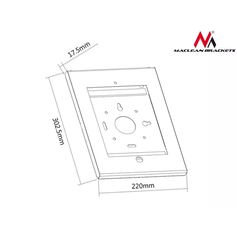 Maclean MC-676 Sicherheitsgehäuse für iPad 2/3/4/Air/Air2 mit Diebstahlschutz und Werbehaltegriff
