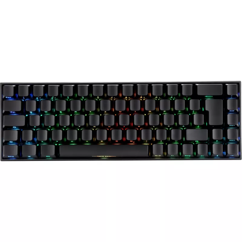 Deltaco GAM-100-DE - 65% - USB + Bluetooth - mechanischer Switch - QWERTZ - RGB-LED - Schwarz