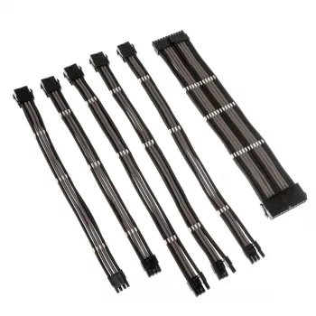 Kabelverlängerungsset Kolink Core Adept – umflochtene PET-Ummantelung, Kupferleiter, 0,30–0,35 m, 6-teiliges Set