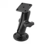 Doppelkugelhalterung mit rechteckiger AMPS-Platte RAM Mount — 2,54 cm Kugeln, Aluminium, schwarz