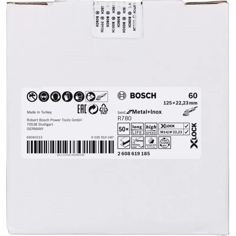 Schleifteller Bosch 125 mm, Körnung 60, Modell 2608619185