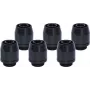 Alphacool HF Einschraubfitting TPV Metal - 12,7/7,6mm gerade - Schwarz - 6er Kit (17454)