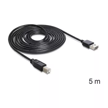 USB-Kabel DeLOCK 85553 USB 2.0 5m USB A USB B Schwarz