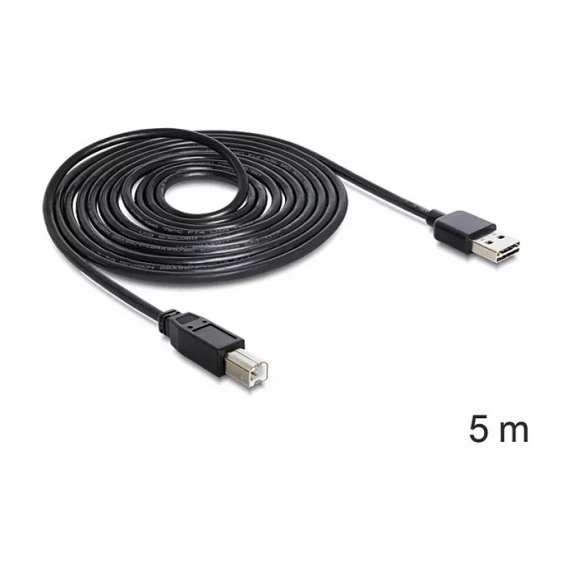 USB-Kabel DeLOCK 85553 USB 2.0 5m USB A USB B Schwarz