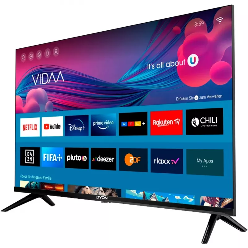 Dyon SMART 43 VX LED-TV 108 cm 109,20cm (43) DVB-S2, DVB-C, DVB-T2, CI+, Full HD, Smart TV, WLAN Schwarz [Energieklasse E] (D800218)