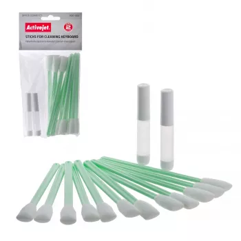 Gerätereinigungsset ActiveJet AOC-303 — 12 weiße Baumwollstäbchen für Tastaturen, universell