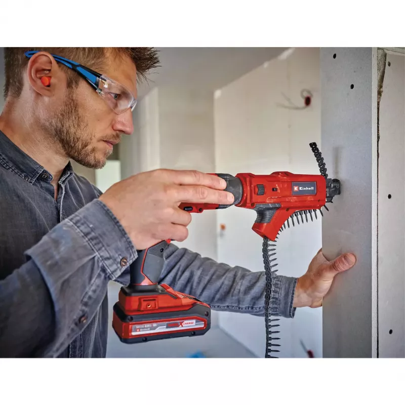 EINHELL Trockenbauschrauber-Magazinaufsatz für TE‑DY 18 Li und TC‑DY 710 E — rot