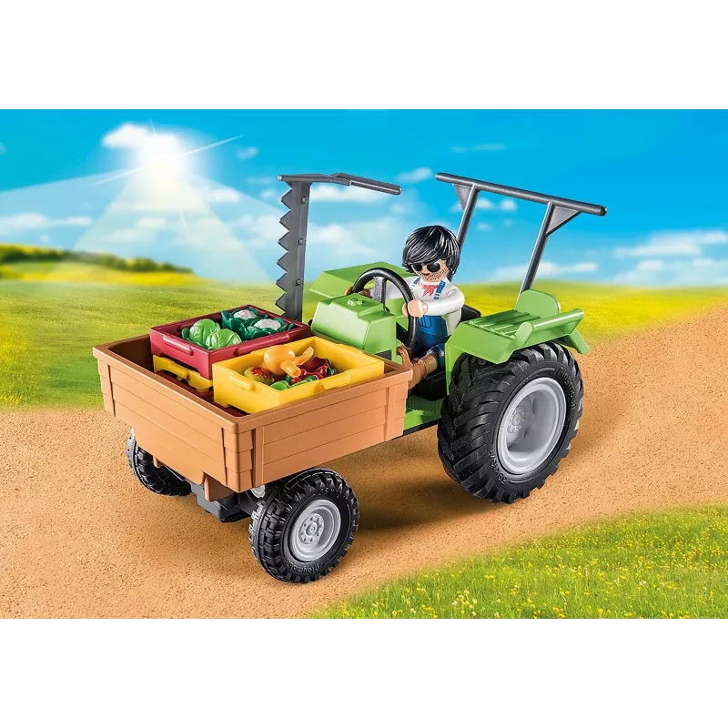 Playmobil Mähdrescher-Traktor mit Anhänger - Als-ob-Spiel & fantasievolles Spielen für Kinder von 6 bis 9 Jahren - Fat Brain Toys