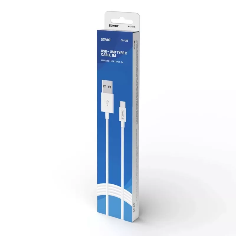 Savio CL-125 USB-Kabel USB 2.0 1 m USB A USB C Weiß