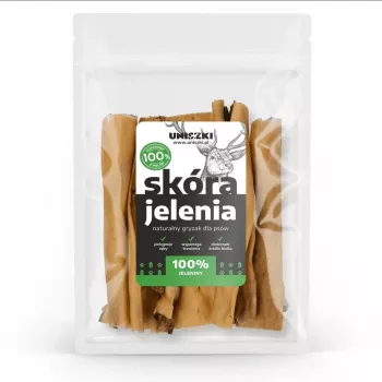 Hundesnack UNISZKI Hirschlederkauartikel 100 g — natürlicher Kausnack für Hunde