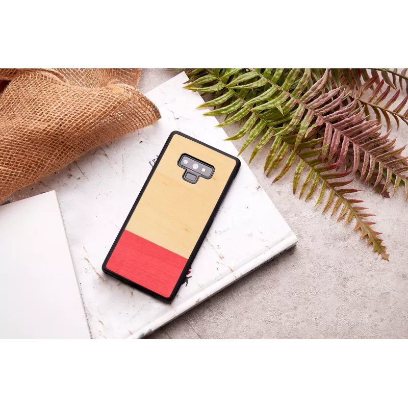 Smartphone-Hülle Mann und Holz für Galaxy Note 9 – schwarz, Design in Blockstreifen-Optik