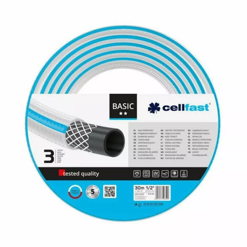 Gartenschlauch Cellfast Basic 50 m, 1/2 Zoll Durchmesser, Modell 10-422
