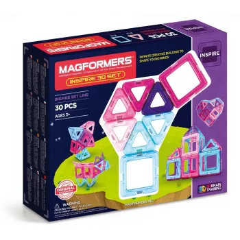 Magnetisches Konstruktionsset MAGFORMERS Inspire 30 Stück — Magnetplatten und geometrische Formen für kreatives Bauen