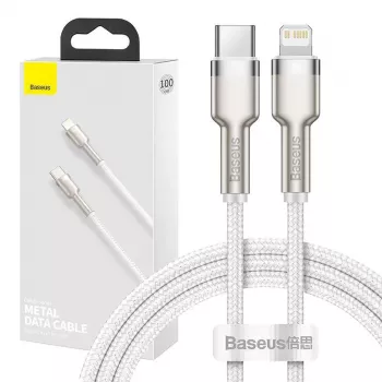 USB-C auf Lightning Kabel Baseus Cafule 1 m, 20 W, Zinkgehäuse, weiß