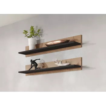 Cama set of two shelves 125cm SOHO lefkas oak/Schwarz
