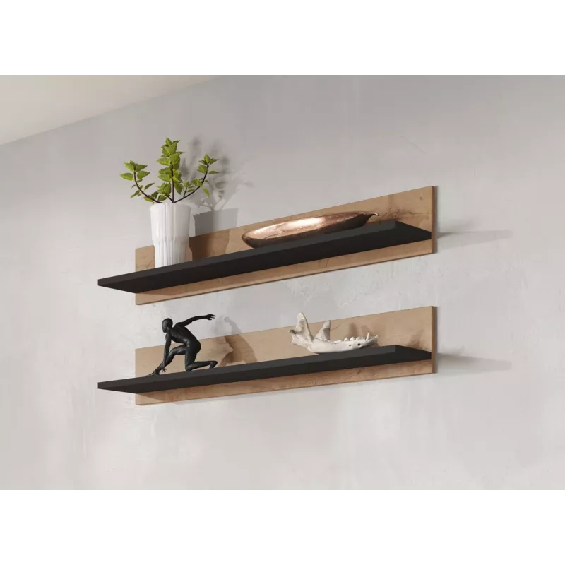 Cama set of two shelves 125cm SOHO lefkas oak/Schwarz