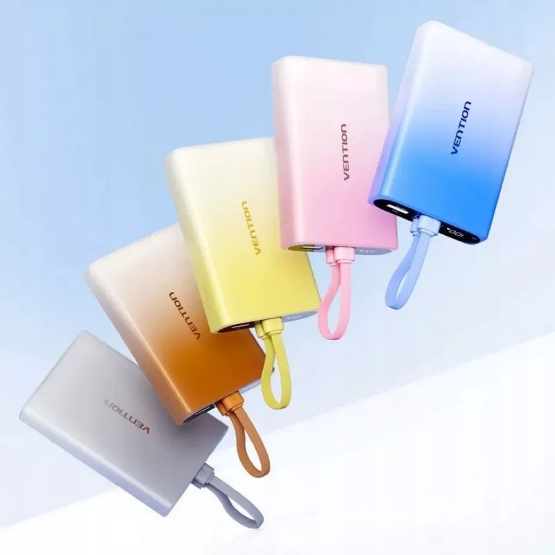 Tragbares Ladegerät Vention 10000 mAh mit USB-C, Lightning und USB-A, 22,5 W Ausgang, Kupfer