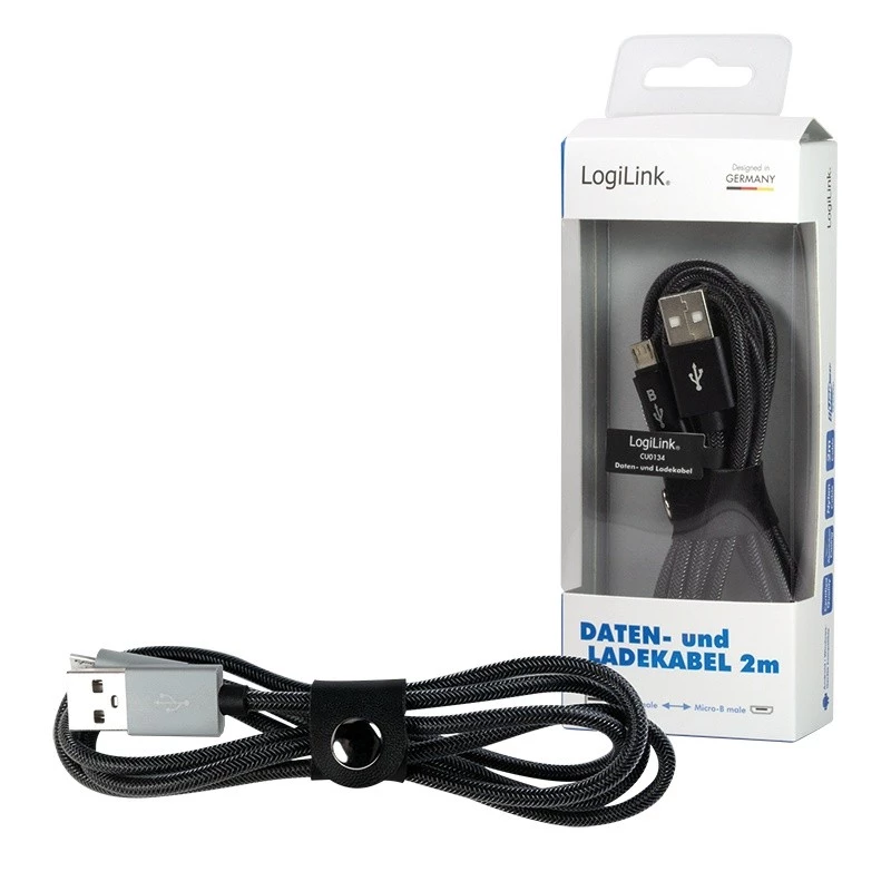 Sync- und Ladekabel USB-A auf Micro-B Stecker 2m