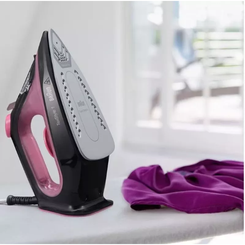 Braun TexStyle 1 Trocken- & Dampfbügeleisen Keramiksohle 2000 W Schwarz, Lila