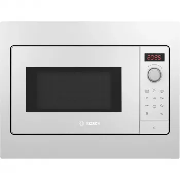 Einbau-Mikrowelle solo Bosch BFL523MW3, 800 W, 20 L, weiß, Touch- und Drehregler