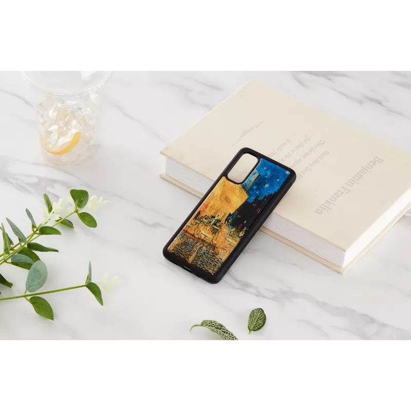 Schutzhülle iKins für Samsung Galaxy S20 – schwarz, Caféterrasse-Design