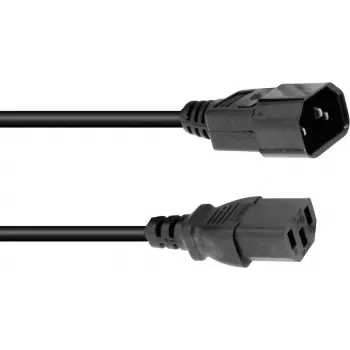 Stromverlängerungskabel Omnitronic 30235200, 1 m, 3×1,0 mm², schwarz