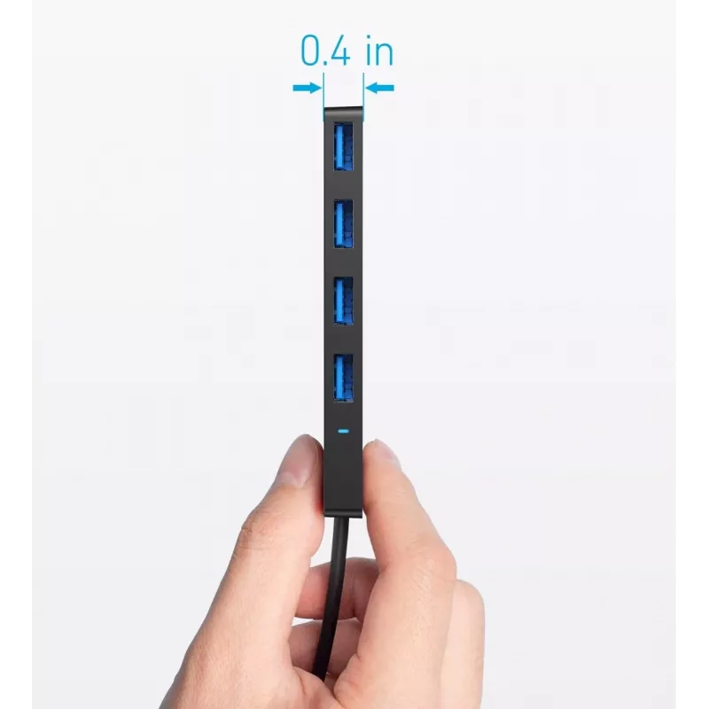 USB-Hub Anker Ultra schlank A8309G11 — USB-Typ-C-Host, 3× USB 3.2 Gen 1 Typ-A, kompakt 103×30×10 mm, schwarz