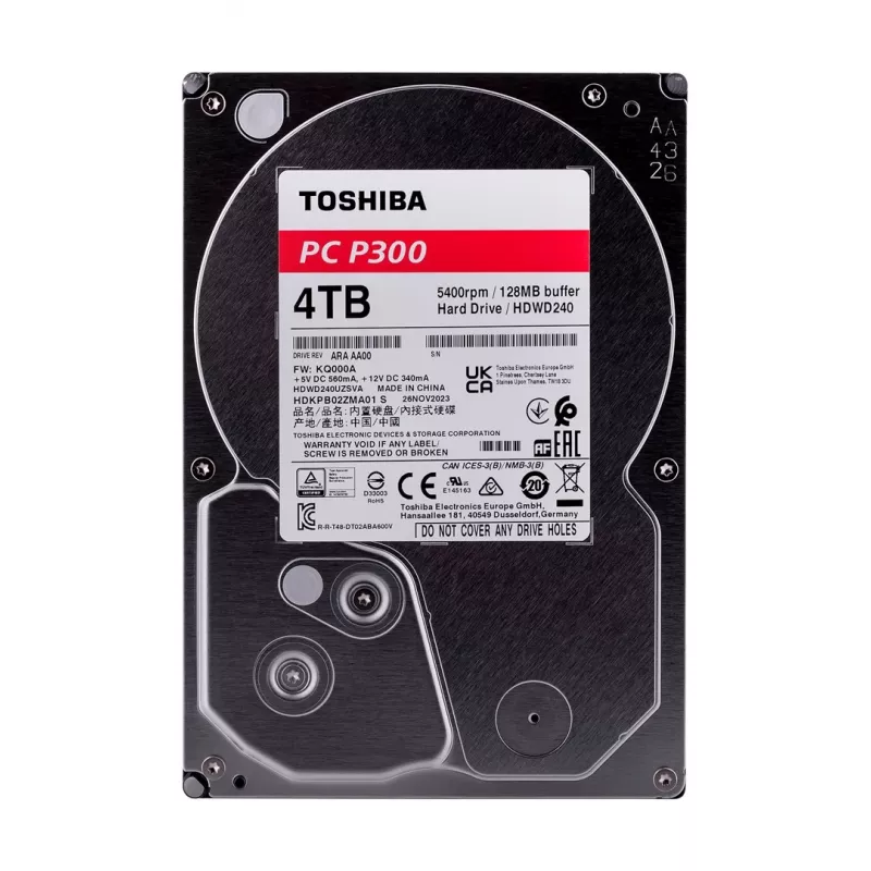 Toshiba - Festplatte - 4TB - intern - 3.5 (8,9 cm) - SATA 6Gb/s - 5400 U/min - Puffer: 128MB (HDWD240UZSVA)