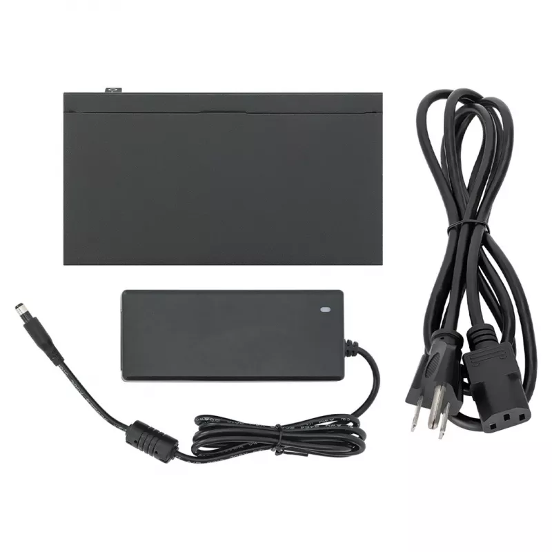 Gigabit 5xPoE Passthrough Switch, betrieben über PoE oder AC, 68W