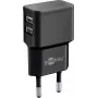 Wentronic goobay Dual-USB-Ladegerät - Netzteil - 12 Watt - 2,4 A - 2 Ausgangsanschlüsse (USB) - Schwarz (44951)