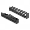 DeLOCK 19 Zoll Keystone Patch Panel 24 Port mit Zugentlastung 1HE abgewinkelt schwarz