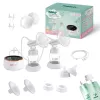 Elektrische Doppel-Milchpumpe neno Bella Twin Moon – kabellos, zweiphasig, LCD, 150 ml Flaschen, Perlmutt