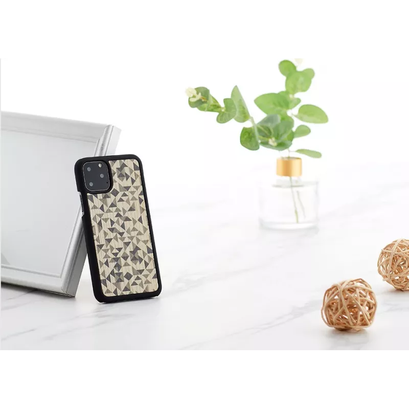 Phone case man and wood für iPhone 11 Pro — mono triangle Schwarz, schützende Hartschale