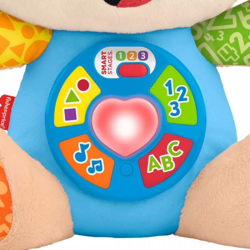 Interaktives Lernspielzeug MATTEL Fisher-Price Lern- und Lachwelpe JFD27 – Lichter, Geräusche, Tasten für frühes Lernen