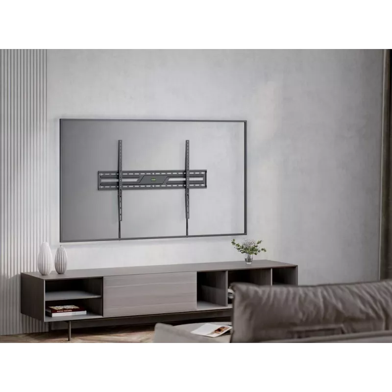 Feste TV-Wandhalterung GEMBIRD WM-100F-01 für 43–100 Zoll Bildschirme, Stahl, max. Belastung 75 kg, VESA 75x75–900x600